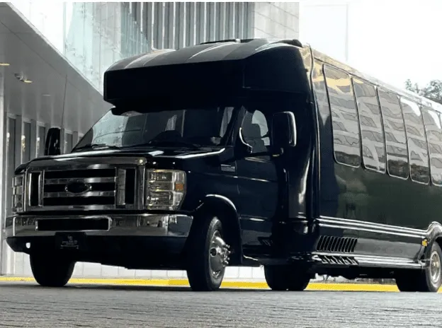 Executive Limousine Bus for party bus rental: full view Executive Limousine Bus for party bus rental: full view